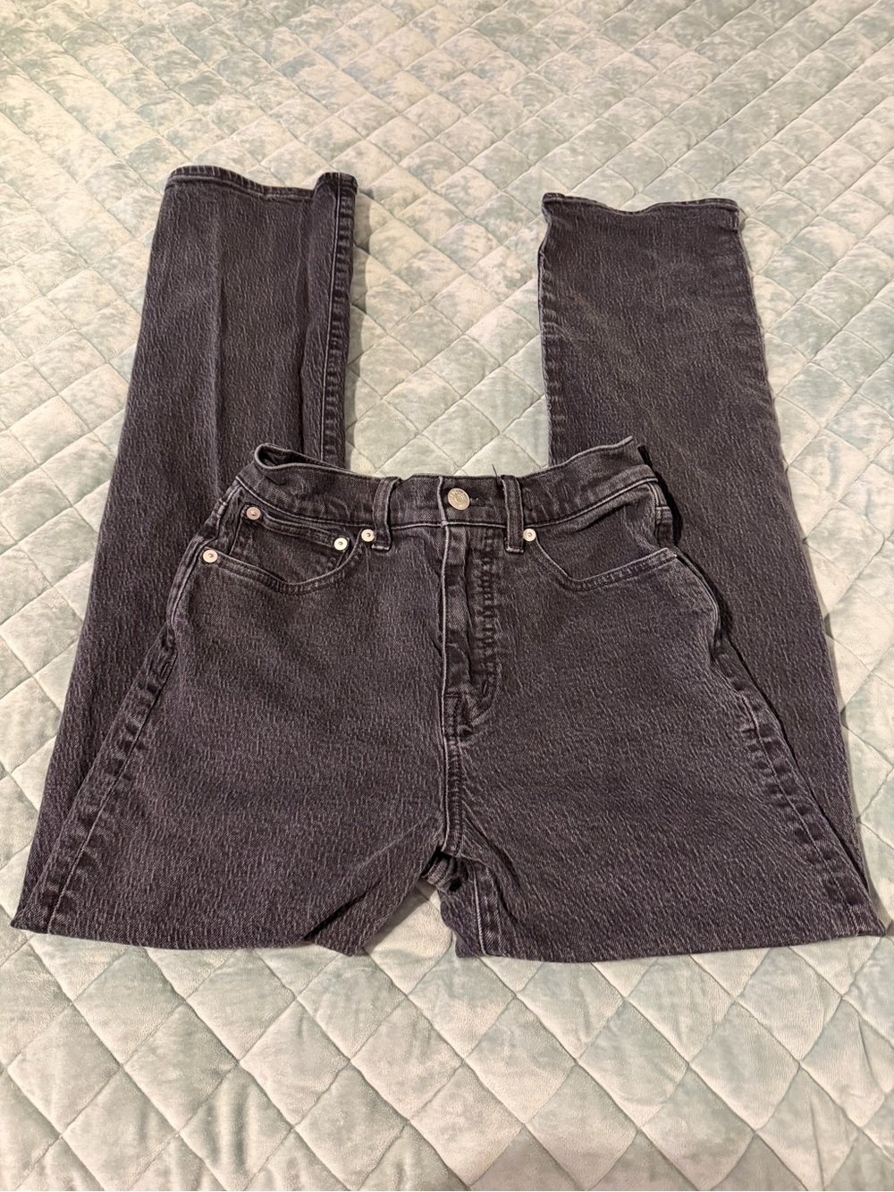 Madewell High-Rise Faded Black Straight Leg Jeans - size 25